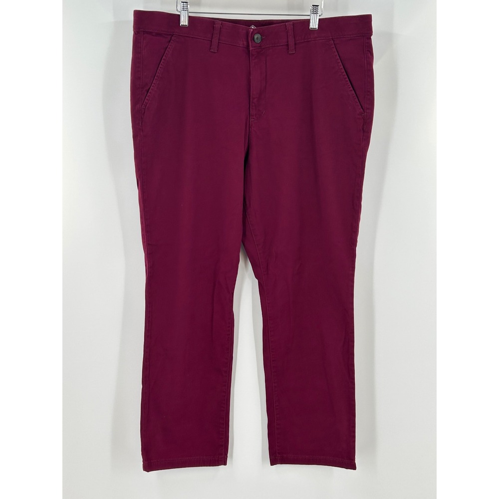 St Johns Bay Girlfriend Chino Pants Womens 18 Burgundy Maroon Stretch‎ Cotton